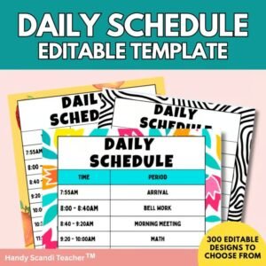 Daily Schedule Editable Template *SO MANY CHOICES!*