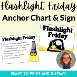 Flashlight Friday Anchor Chart and Sign
