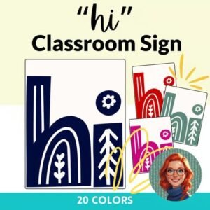 Hi Welcome Inclusive Scandinavian Poster Sign