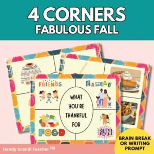 4 Corners: Fall Edition Movement Brain Break Google Slides No Prep Fun